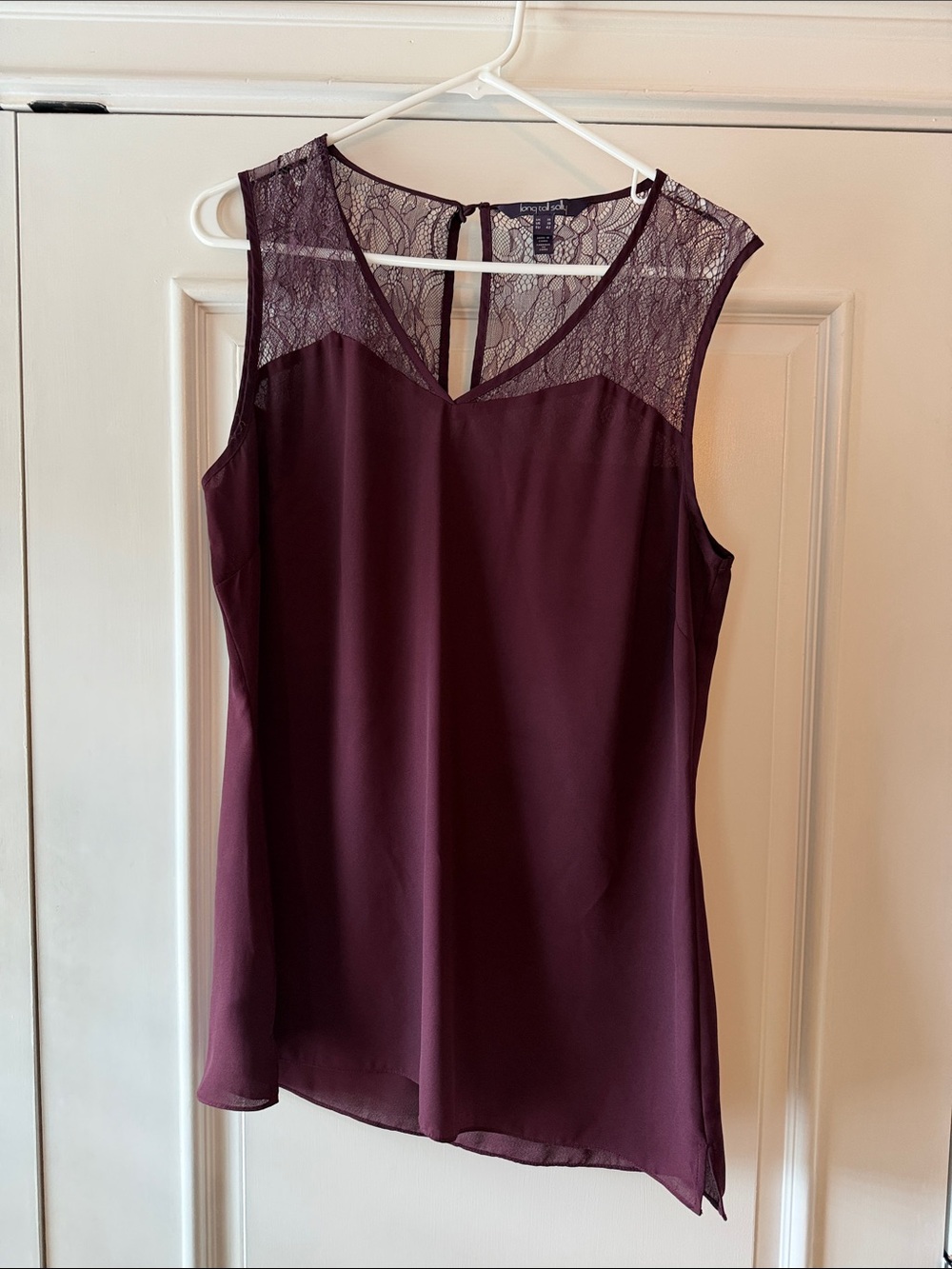 long tall sally Plum Lace-Trim Sleeveless Camisole 10 Tall / Long